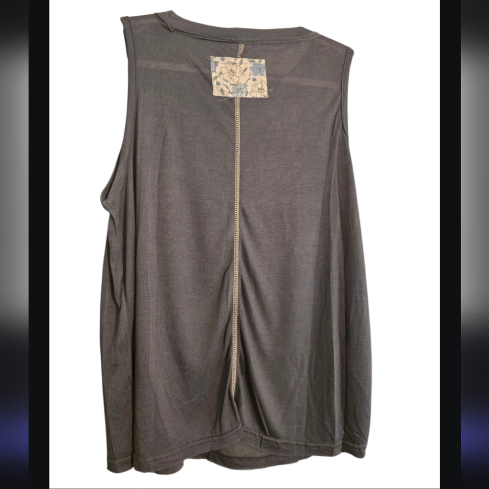 POL Round Neck Front Pocket Sleeveless Tank Size Large NWOT - Picture 5 of 7